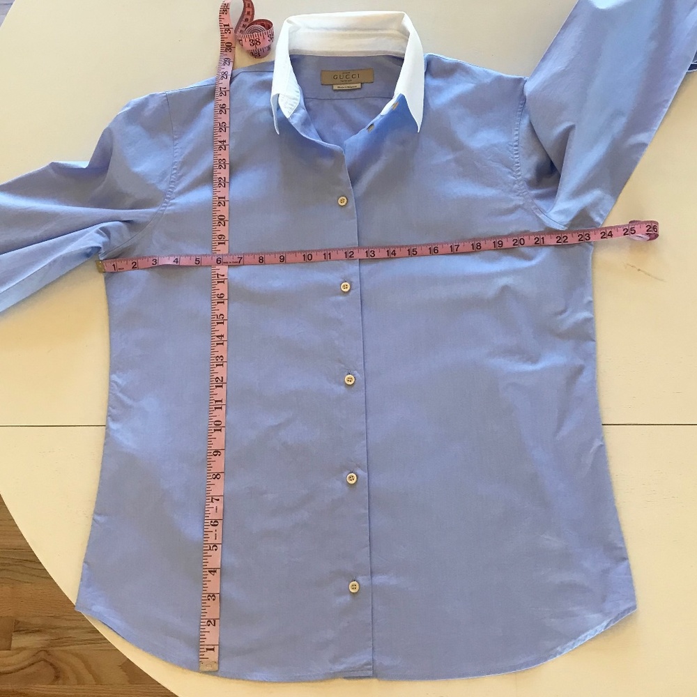 GUCCI UNIFORM OVERSIZED BOYFRIEND BUTTON DOWN SHIRT - Picture 3 of 11